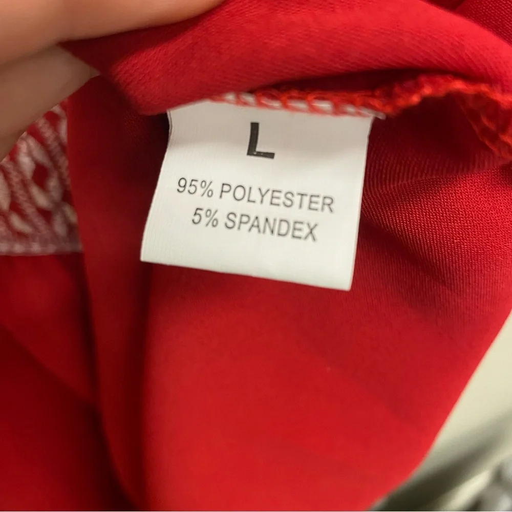 Embroidered Red Women's Top - Picture 5 of 6